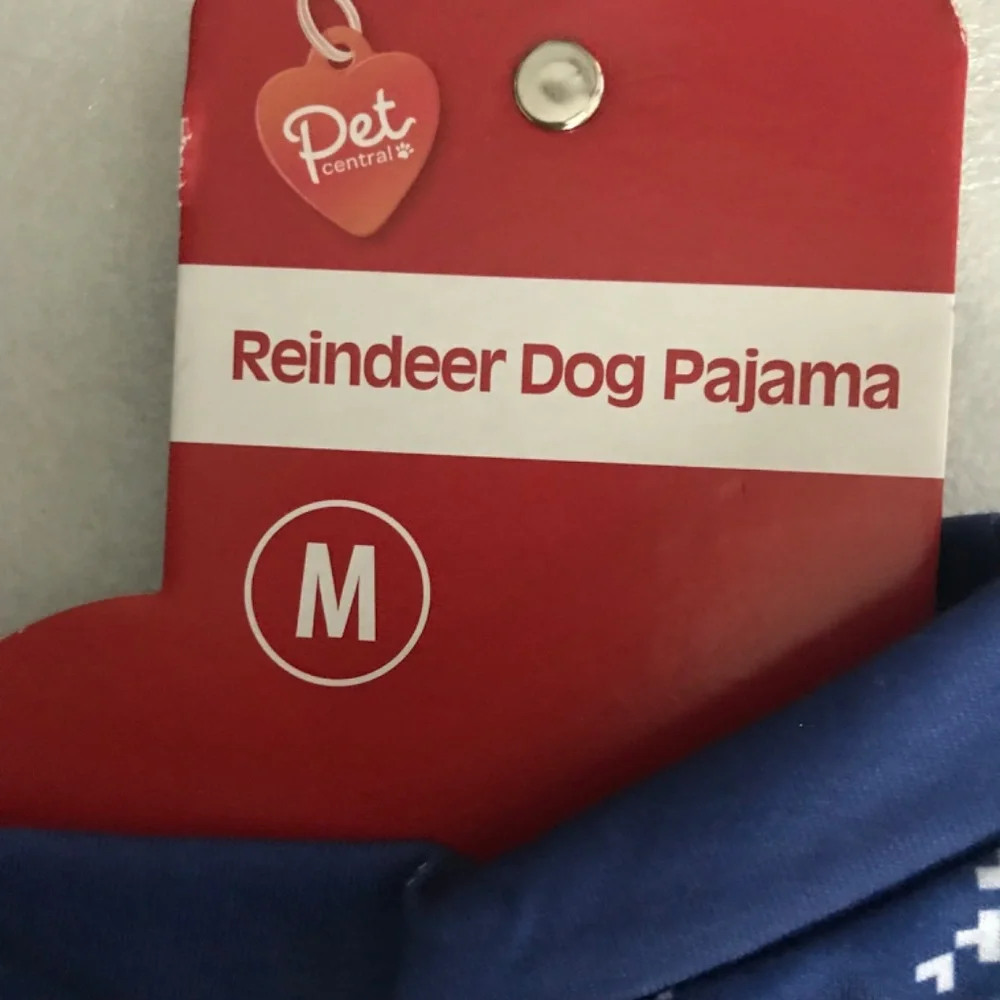 Pet Central Reindeer Dog Pajama NEW Size M-14”/35.56cm